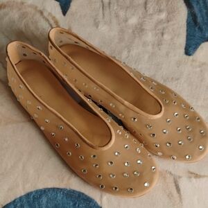 Tony Bianco Tan Studded Flats